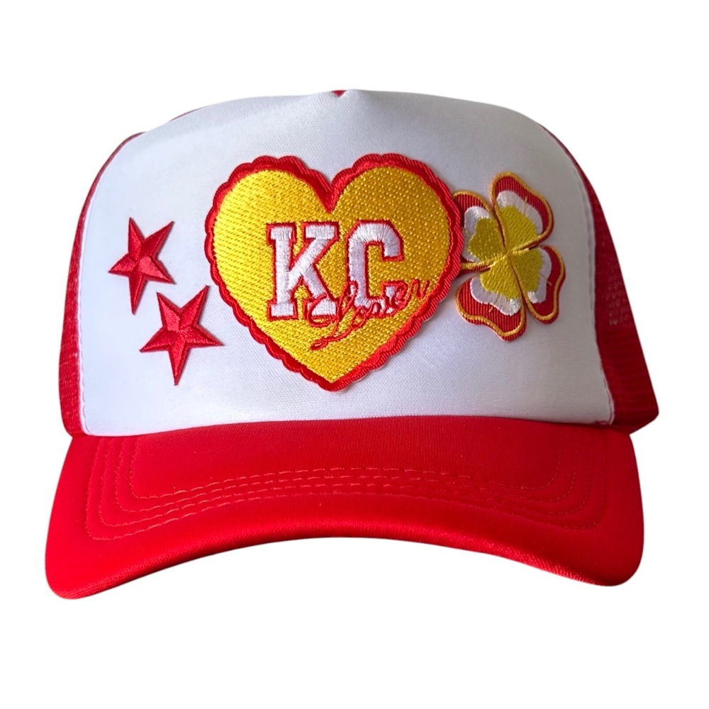KC Trucker Hat with Embroidered Patches